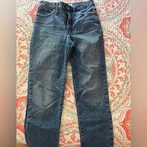 Madewell Blue Denim Jeans with Orange Stitching